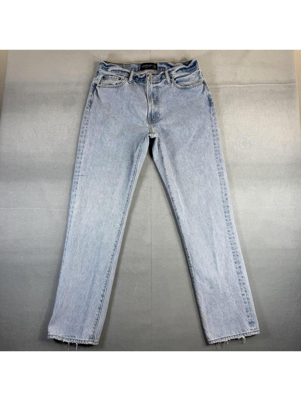 Abercrombie & Fitch Authentic Rigid Denim Loose Fit Jeans Mens 32x34 Light Blue
